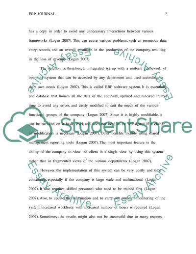 Enterprise Resource Planning Analysis