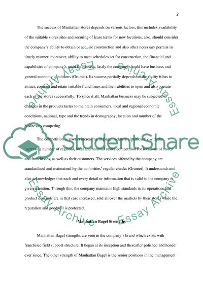 Manhattan Bagel Franchise - Strengths and Weaknesses