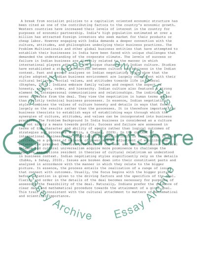 INDIAN NEGOTIATION STYLES