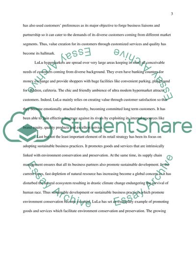 Retail Strategy of LuLu Hypermarket