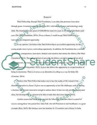 Thiel Fellowships Innovation Development Opportunity