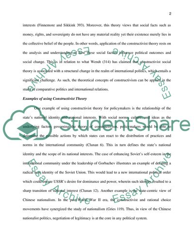 Constructivist and Neo-Liberal Theories