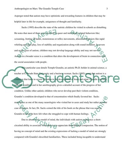 Anthropologist on Mars: the Grandin Temple case by Oliver Sacks