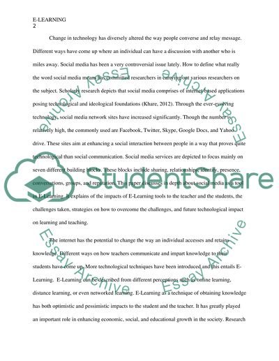 The Social Media in E-Learning