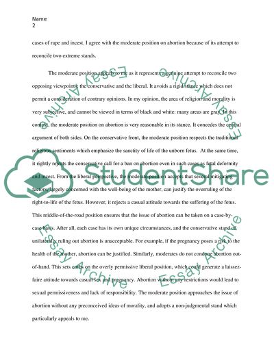 Three Positions on Abortion