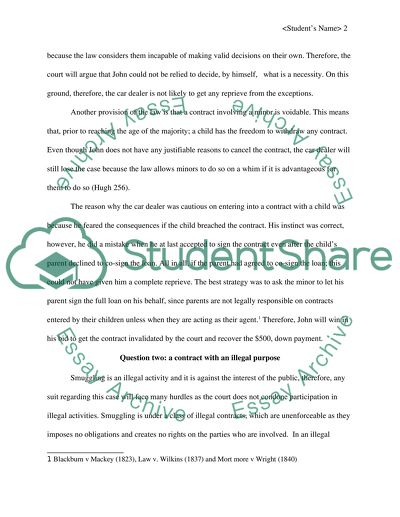 A Contract Involving a Minor