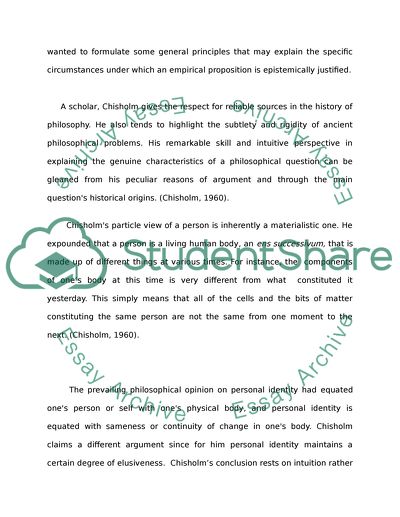 Philosophy of Roderick Chisholm