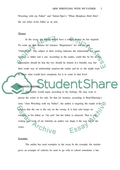 Arm Wrestling with my Father by Brad Manning