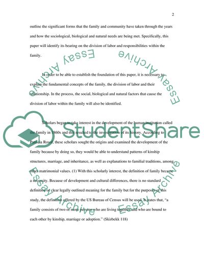 Division of Labor within the Family