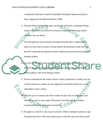 Education Management Legal Errors