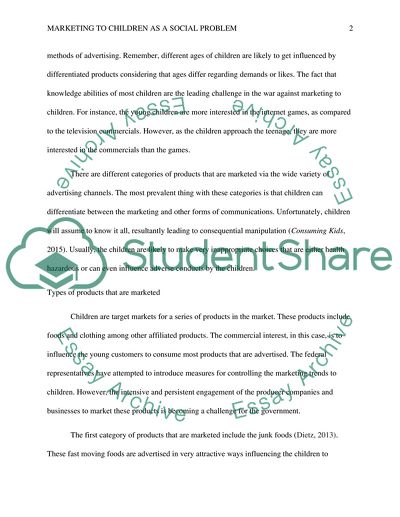 Marketing To Children As A Social Problem