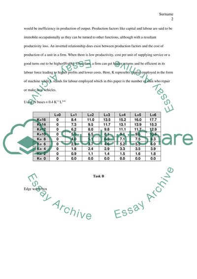 The Function of Buses and a Diminishing Return to Scale
