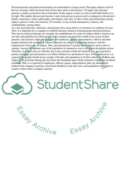 Personal and Professional Practices as Big Parts of Any Business