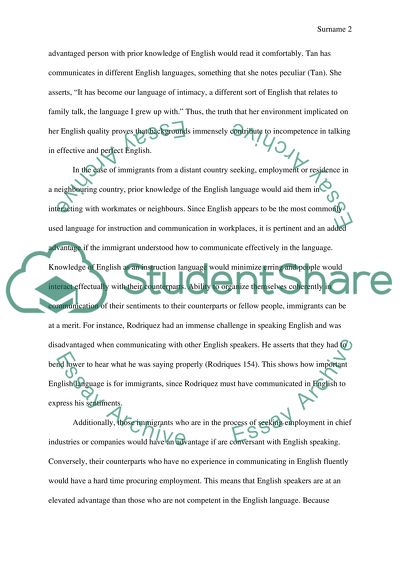 An Argument Supporting a Thesis on the Effective Use of English