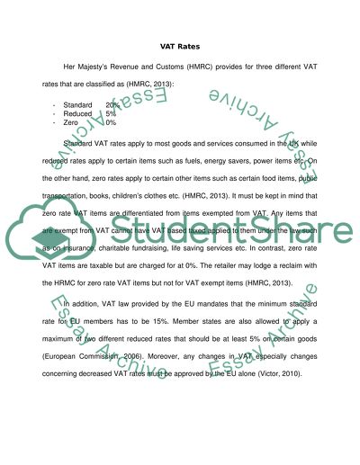Value Added Tax Implementation in the United Kingdom
