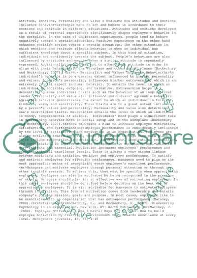 Attitude, Emotions, Personality, and Values