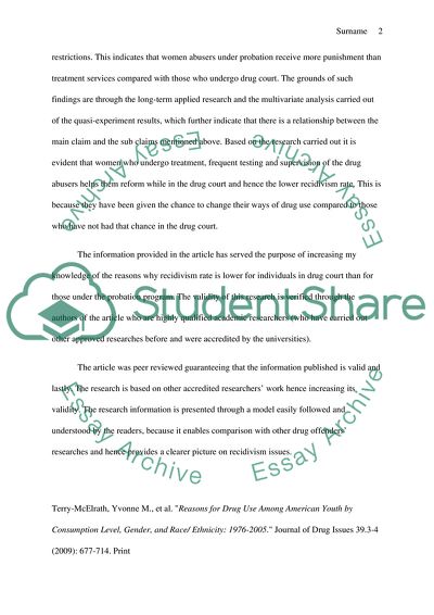 The Impact of Drug Court Involvement on Recidivism