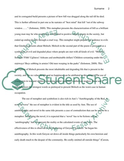 Carsons Autobiography of Red and Ginsbergs Howl