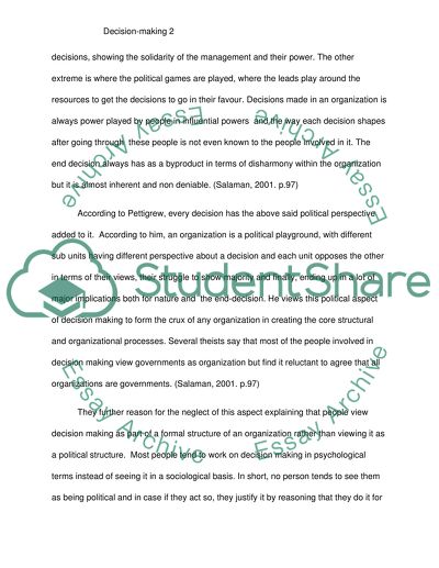 The Process of Decision-Making in Organizations