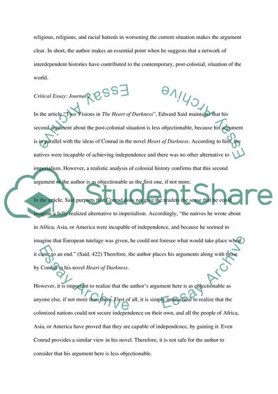 Two Visions in The Heart of Darkness by Edward Said