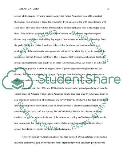 A Dream Catcher as a Native American Artifact