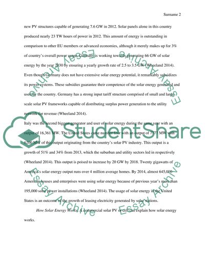 Development of Solar Energy Usage