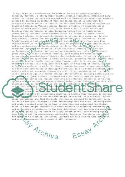 Visual Learning and Students Response