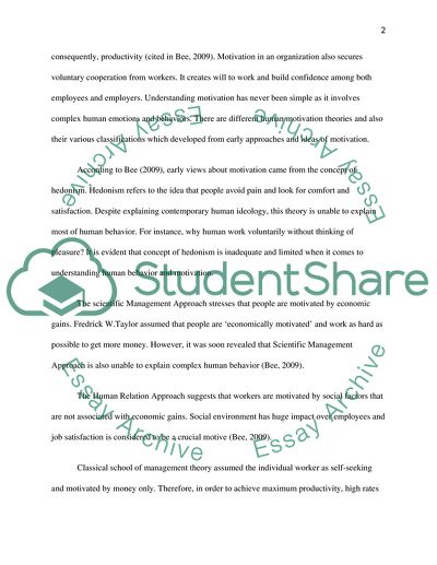 Theories of Motivation in Organisations