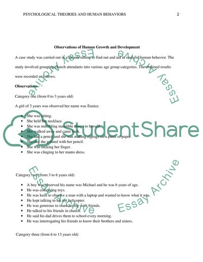 Observations of Human Growth and Development