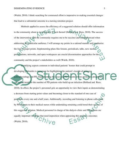 Disseminating Evidence