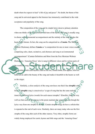 Analysis of the Religious Song Amazing Grace