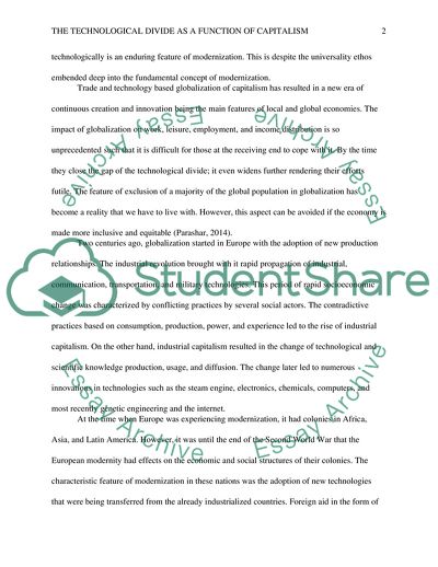 Technological Divide as a Function of Capitalism