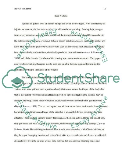 Burn Victims Health Sciences and Medicine