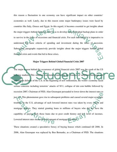 The Financial Crisis of 2007