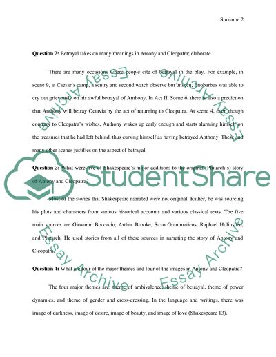 Antony and Cleopatra and Romeo and Juliet