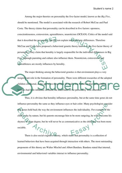 Personality and Psychosexual Theory