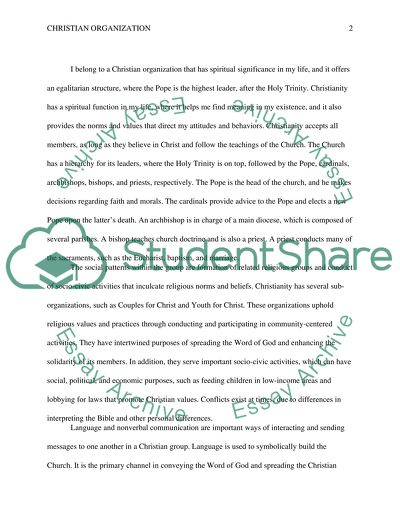 Christian Organization: Function, Norms, Values, and Symbols