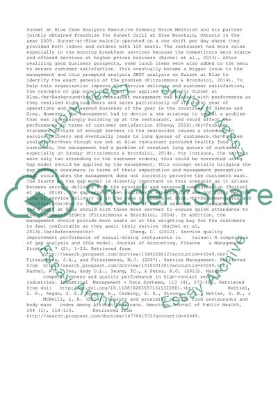 Sunset Grill at Blue Analysis