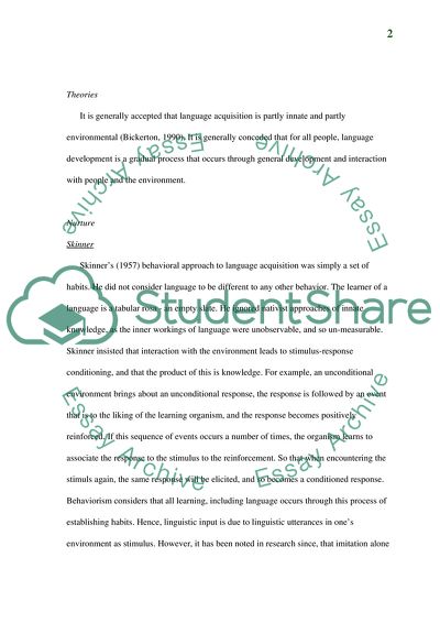 Theories of language acquisition essay image