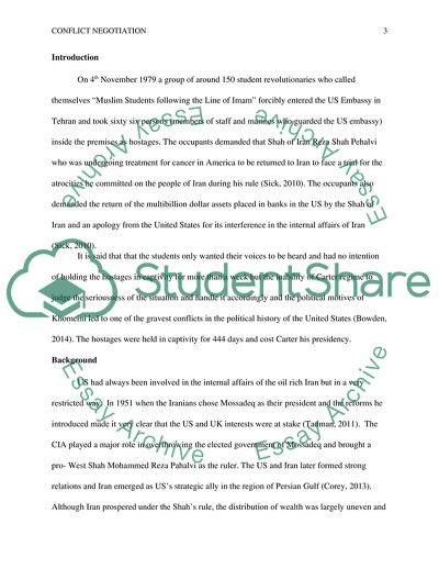 Conflict Negotiation: The Iran-US Hostage Crisis