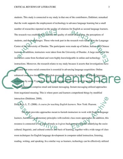 Critical Reviews of Literature