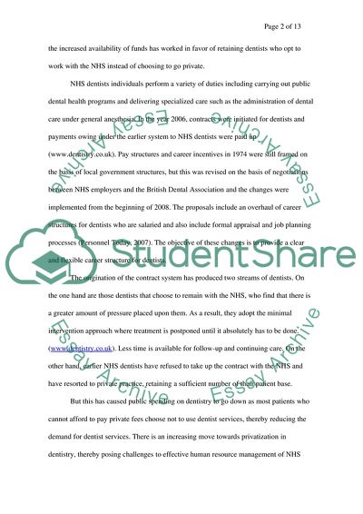 National Health Service Human Resource Planning