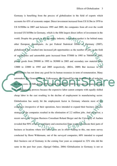 Globalization and Its Variant Effects on Germany