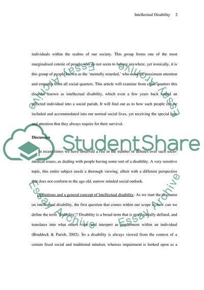 People with Intellectual Disability and Their Accommodation
