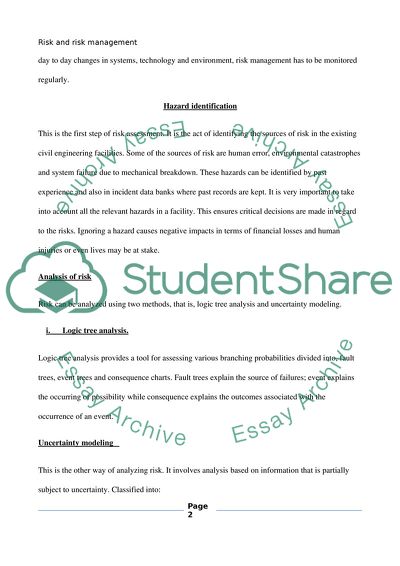Risk Based Maintenance Approach in the Management of Existing Civil Engineering Facilities