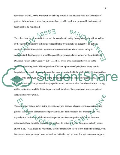 Managing the Safety of Patients