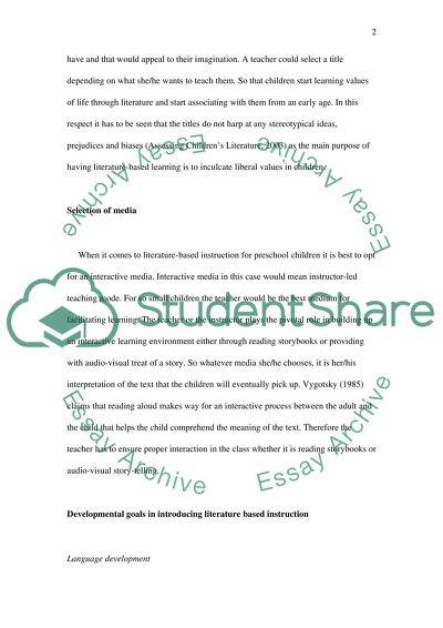 Preschool Literature Program