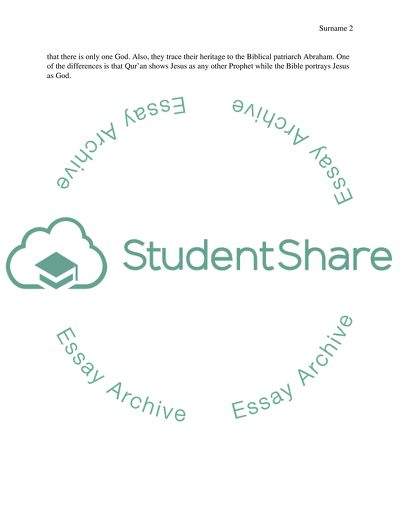 Judeo - Christian Bible and the Islamic Quran