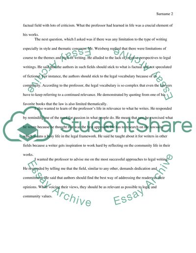 Interview on Legal Writing