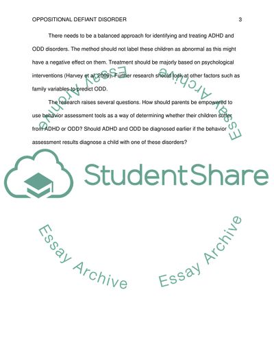 Oppositional Defiant Disorder